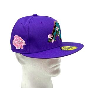 New Era Arizona Diamondbacks Side Patch Bloom 59FIFTY Fitted Purple Pink Cap Hat